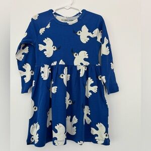 NWT mini rodini x wrangler dove love blue girls 92/98 1.5-3 y dress